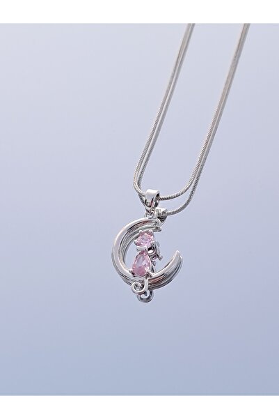 Hanydle Kedili Çelik Kolye