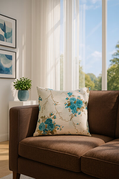 Premier Home Duck Large Rose Throw Pillow Cover Turquoise V1 40X40