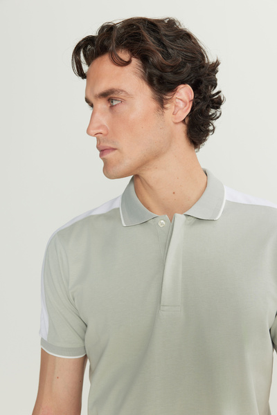 ALTINYILDIZ CLASSICS Ανδρικό μπλουζάκι με λαιμόκοψη πόλο σε γκρι χρώμα, 100% βαμβάκι, εφαρμοστό στενή εφαρμογή