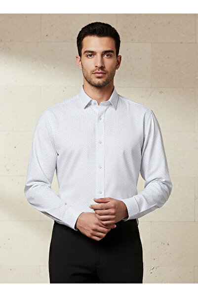 FAV Men Slim Fit Collared Printed Long Sleeve Shirt