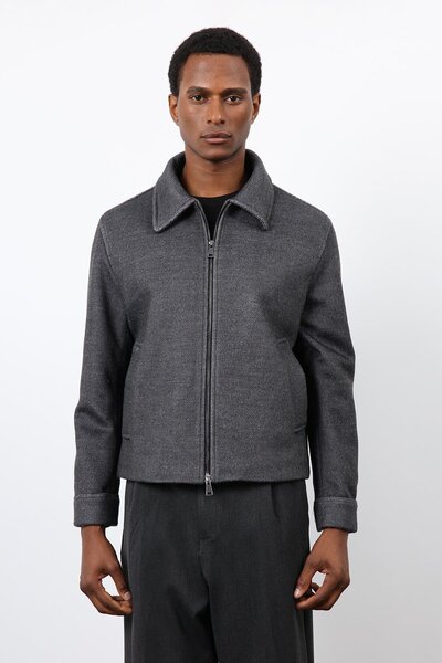 Antioch Anthracite Wool Blend Men's Jacket