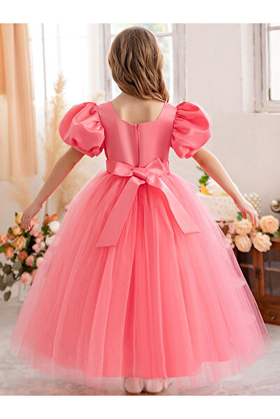 Take Two By Styli Mesh Insert Bow Detail Pleated Dress