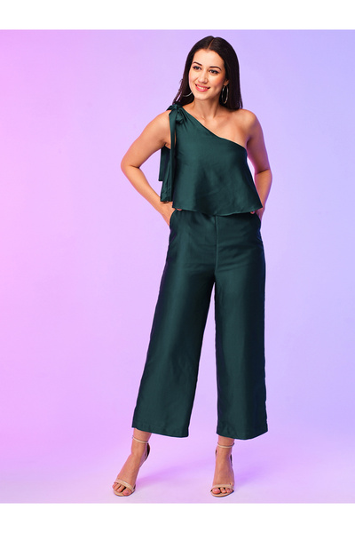 Globus By Styli One Shoulder Tie-Up Detail Jumpsuit
