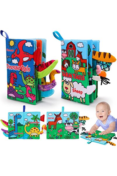 Generic High-Contrast Interactive Baby Books for Newborns & Infants 0-12 Months (2-Pack) - Terefi