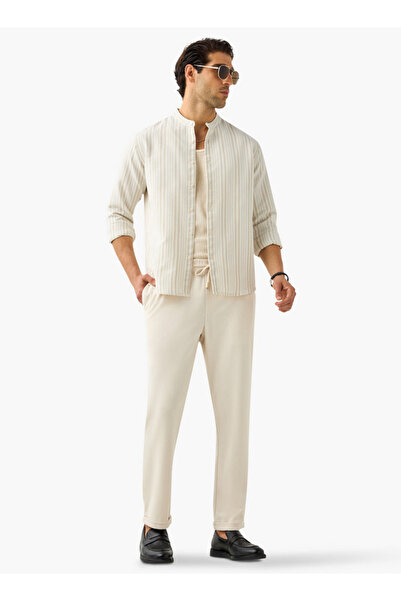 FAV Textured Regular Fit Flexi Waist Pants with Pockets