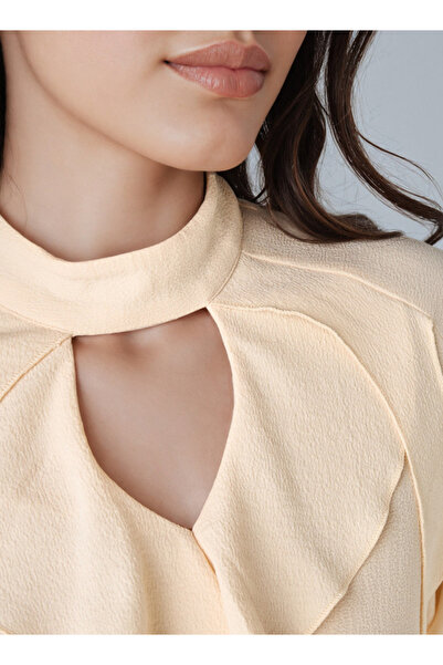 FAV Ruffle Accent Top with Keyhole Neck