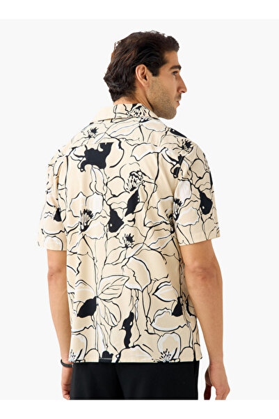 FAV Relaxed Fit Printed Camp Collar Shirt with Short Sleeves