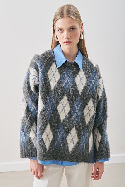 Manuka Baklava Patterned Knitwear Sweater Anthracite