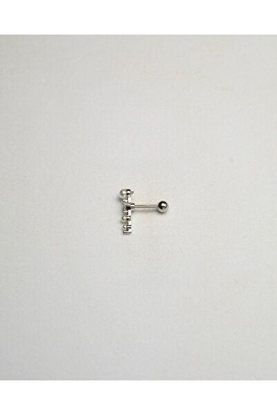Piercing by Sever İNCİ ŞIK MODEL ÇELİK PIERCING... ŞEFFAF TAŞLI VE GÜMÜŞ/SILV...