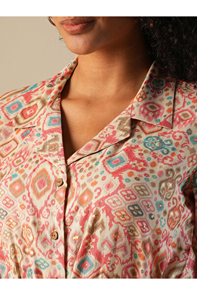 Globus By Styli Geometric Print Waist Tie-Ups Fusion Jumpsuit