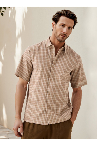 FAV Regular Fit Seersucker Checked Shirt