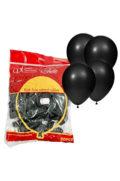 Generic Cado Natural Rubber Decorate Party Balloons With Set of 50pcs- Black