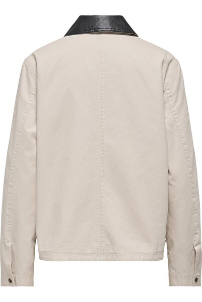 ONLY Women's / Girls' Beige Jacket Model Code: (15371906) Onlbarbara Canvas Mix Jacket Otw