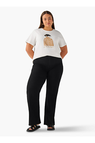 Ulla Popken Relaxed Fit Cotton T-shirt with Graphic Print
