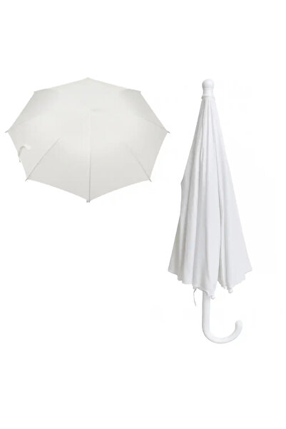 Generic Easy Folding UAE National Day Plain Portable Umbrella For Kids- White