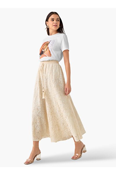 FAV Lace Textured Palazzo Pants with Flexi Waist