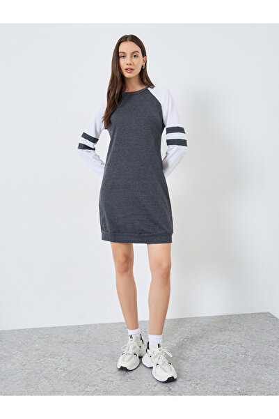 Take Two By Styli Color Block Reglan Sleeve Mini Dress
