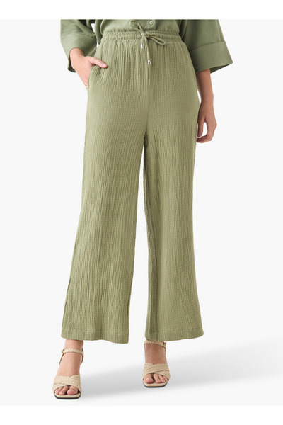 FAV بنطلون منقوش برباط على الخصر وجيوب