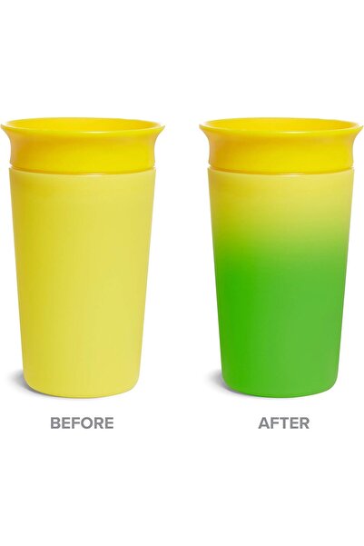 Munchkin Miracle 360° Color-Changing Spill-Proof Cup, 9 oz, Yellow, Plastic