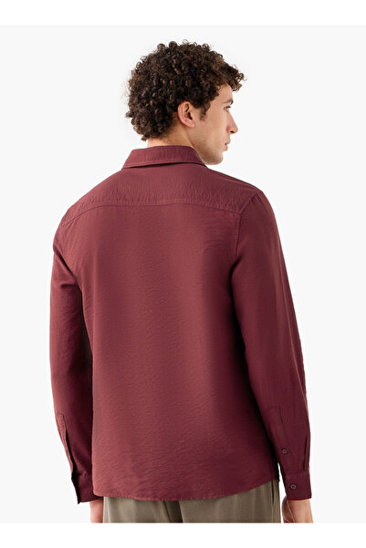 FAV Men Regular Fit Collared Crinkle Texture Long Sleeves Shirt