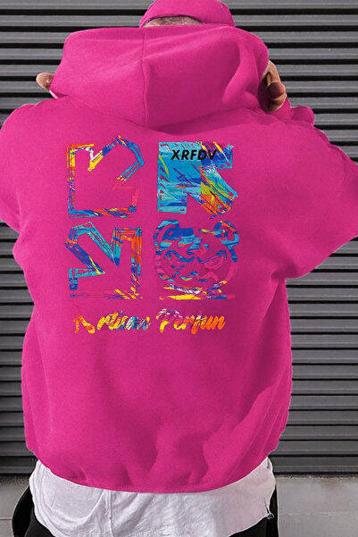 CLASSY.MODA “Hanorac negru pentru bărbați, cu grafică colorată cu imprimeu cu...