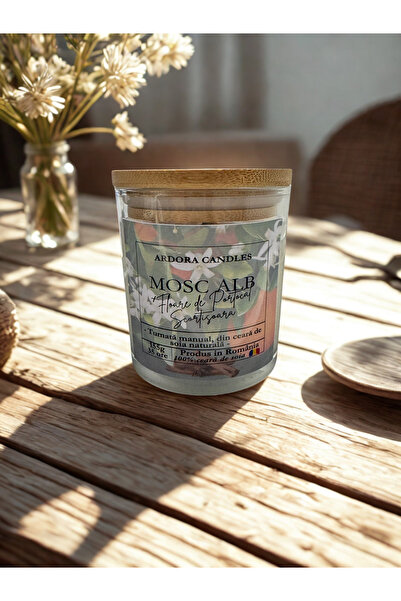 OEM Scented Soy Wax Candle with Wooden Wick, White Musk, Orange Blossom, Cinnamon, 155g