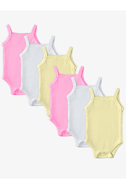 Babies Basic By Styli Pack of 6 - 100% Super Combed Cotton Sleeveless Bodysuit