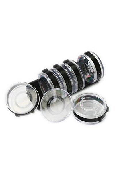 Generic Celendra 6-piece spice container set, black/transparent, standard