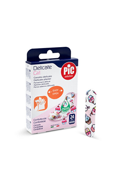 PIC SOLUTION ITALY Delicate Girl Plaster - Anti-Bacterial 1.9 x 7.2 cm 24 pcs