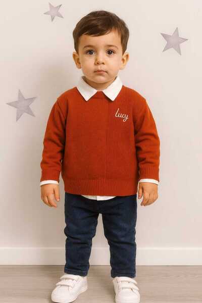 kidsense Boy's Lucy Knitwear Sweater Shirt Jeans Pants 3-Piece Set