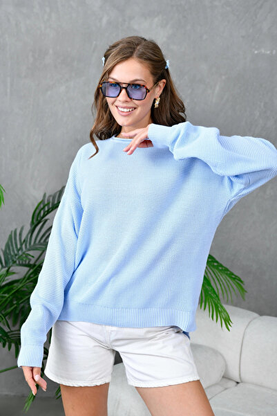 Park Karon Crew Neck Long Back Slit Transitional Knitwear Sweater