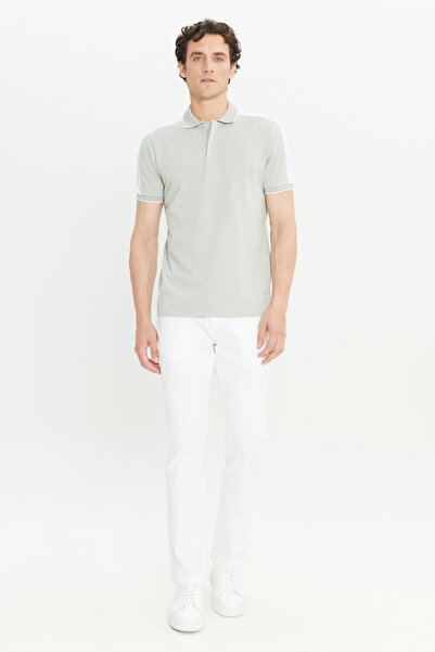 ALTINYILDIZ CLASSICS Ανδρικό μπλουζάκι με λαιμόκοψη πόλο σε γκρι χρώμα, 100% βαμβάκι, εφαρμοστό στενή εφαρμογή