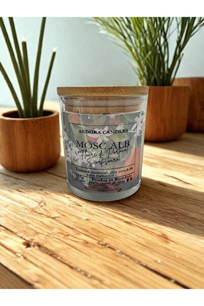 OEM Scented Soy Wax Candle with Wooden Wick, White Musk, Orange Blossom, Cinnamon, 155g