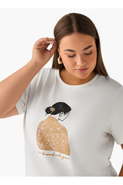 Ulla Popken Relaxed Fit Cotton T-shirt with Graphic Print