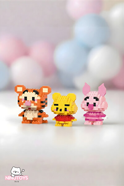 NinoToys Bricks Sevimli Karakterler Winnie Tigger ve Piglet 3'lü Set