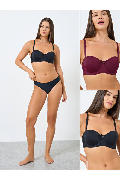 Styli Pack of 2 - Padded Wired Solid Balconette Bra