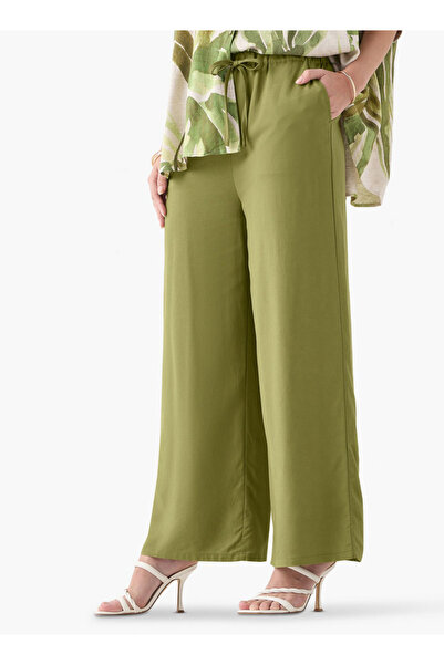 FAV بنطلون أرجل واسعة بخصر مرن مع جيوب