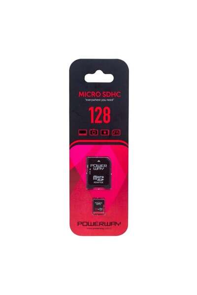 Powermaster بطاقة ذاكرة Powerway PWR-128 سعة 128 جيجابايت مايكرو SD (الفئة 10).