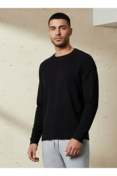 FAV Men Regular Fit Crew Neck Long Sleeve Textured T-shirt