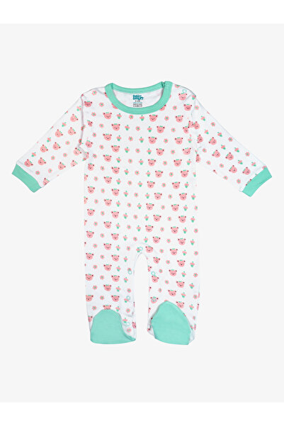 Babies Basic By Styli 5-Piece 100% Cotton Bib, Romper, Mittens, Cap and Sleepsuit Set