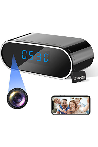 OEM 1080P WiFi Clock Spy Camera with 16GB Card Included, Night Vision, Motion Detection, Alerts