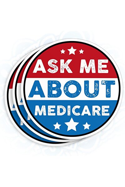 ALAYRA International (3 قطع) ملصق فينيل مقاس 3 بوصات اسألني عن برنامج Medicare