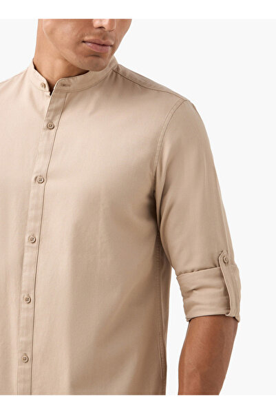 FAV Regular Fit Mandarin Collar Shirt with Long Sleeves