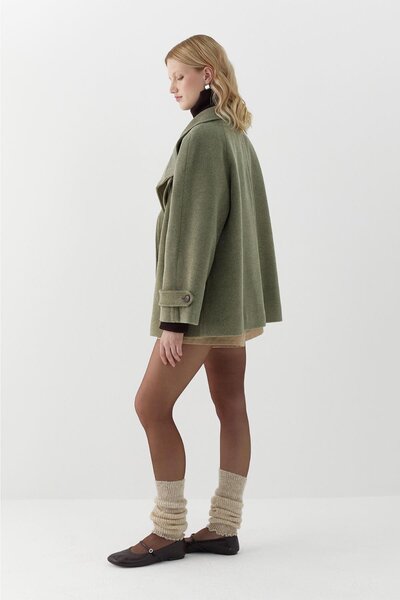 MARKALİSTE Μανίκια Reglan oversized Παλτό Χακί