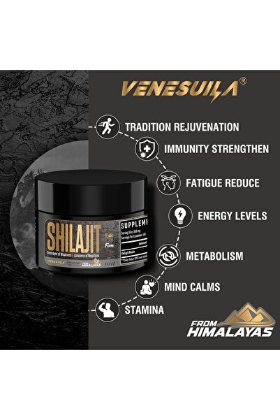 VENESUILA Onilas Shilajit Resin Supplement — Organic, Third-Party Tested, 30 g