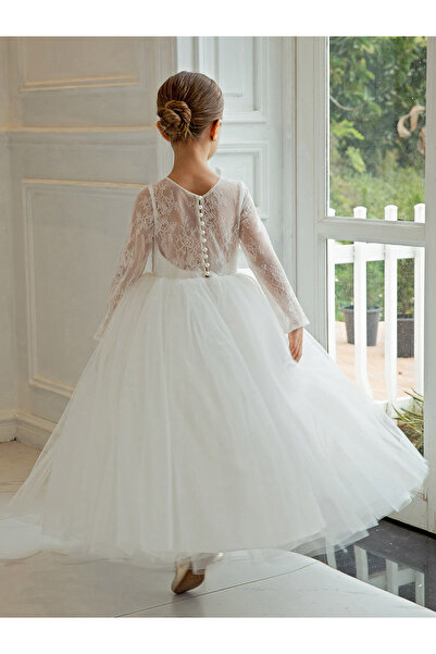 Take Two By Styli All Lace Long Sleeve A-Line Dress