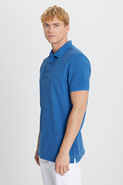 ALTINYILDIZ CLASSICS Ανδρικό μπλουζάκι Indigo 100% βαμβάκι S εφαρμοστό με λαιμόκοψη πόλο