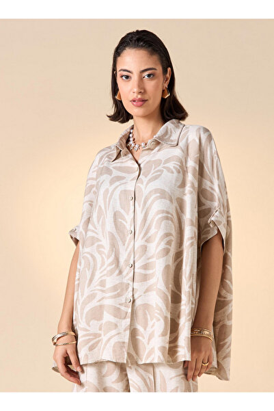 FAV All-Over Print Collared Shirt with Extended Sleeves