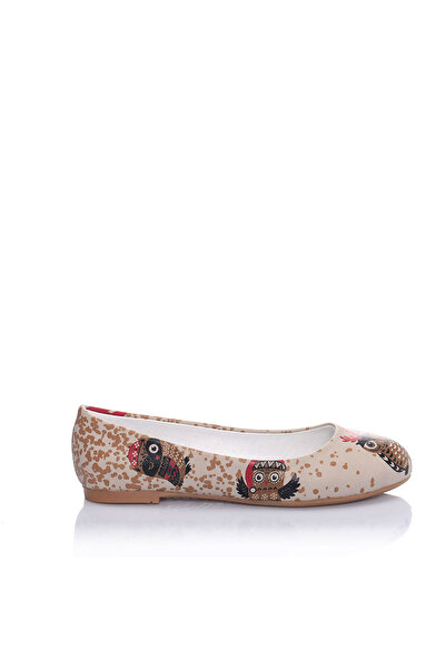 Streetfly New Year Themed Printed Colorful Women's Ballerinas