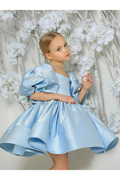 Take Two By Styli Girls Embellished Puff Sleeves Party Dress